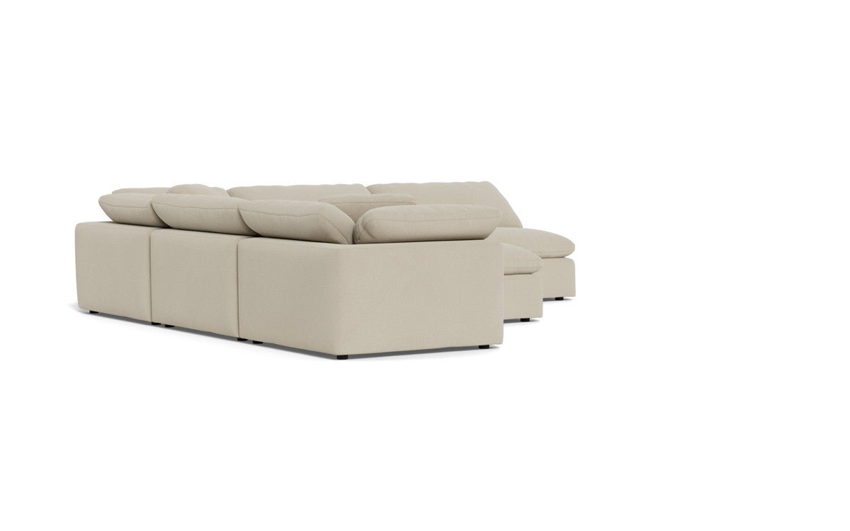 Fluffy 133.5" 5 Piece Sectional W/Ottoman - Curious Pearl