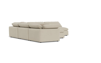 Fluffy 133.5" 5 Piece Sectional W/Ottoman - Curious Pearl