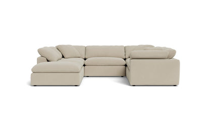 Fluffy 133.5" 6 Piece Sectional W/Ottoman - Curious Pearl