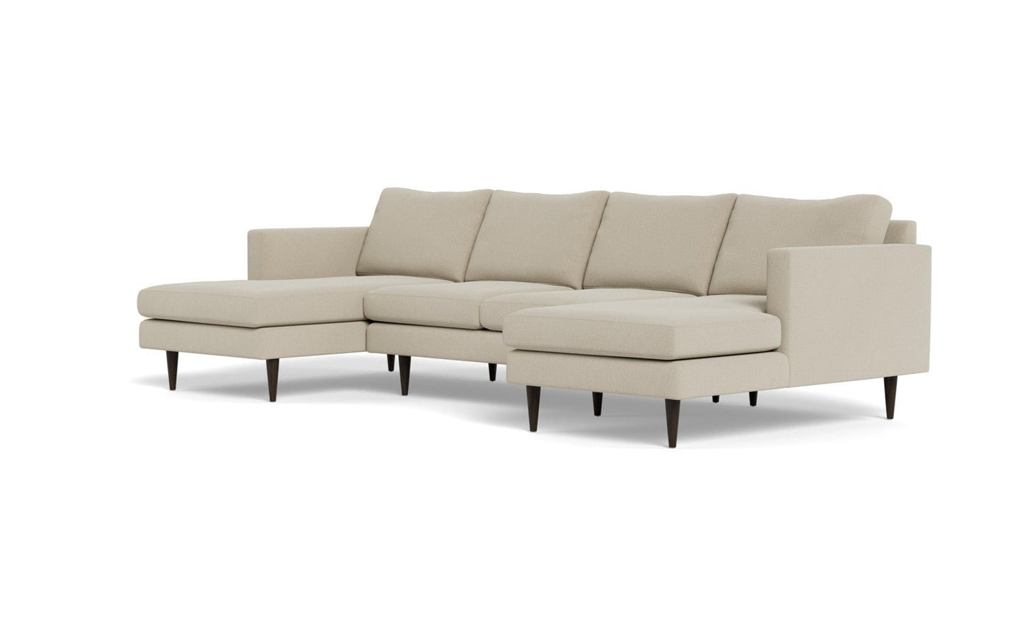 Wallace 126" Untufted Double Chaise U Sectional - Curious Pearl