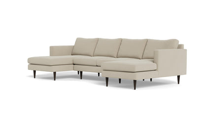 Wallace 126" Untufted Double Chaise U Sectional - Curious Pearl