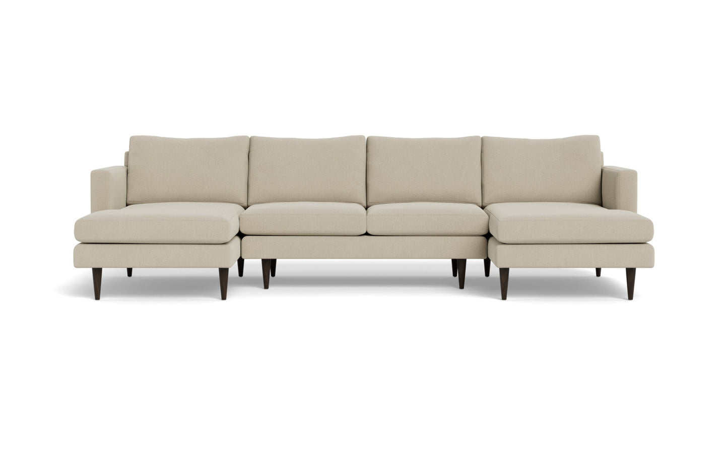 Wallace 126" Untufted Double Chaise U Sectional - Curious Pearl