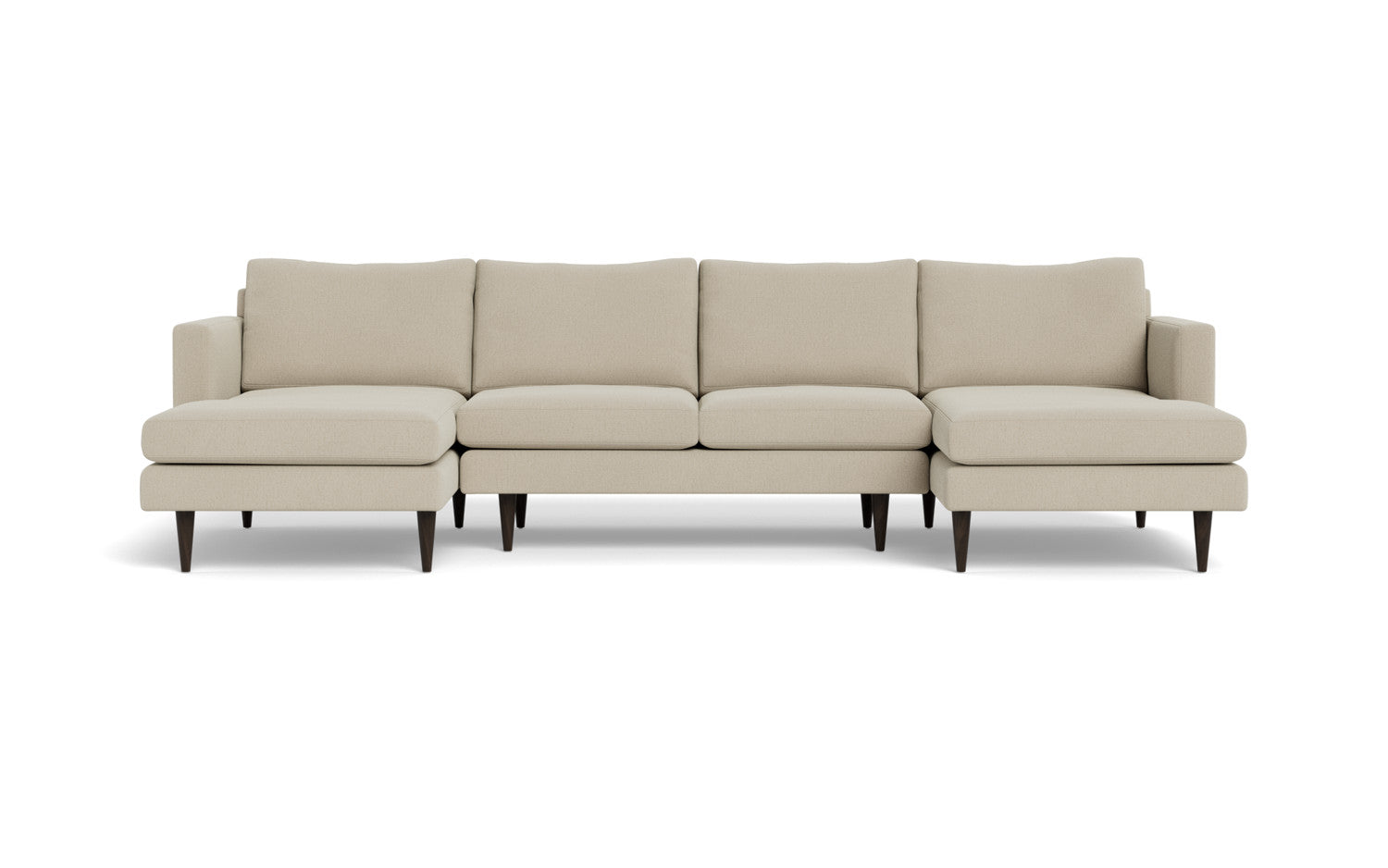 Wallace 126" Untufted Double Chaise U Sectional - Curious Pearl