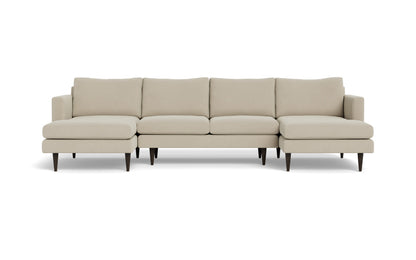Wallace 126" Untufted Double Chaise U Sectional - Curious Pearl