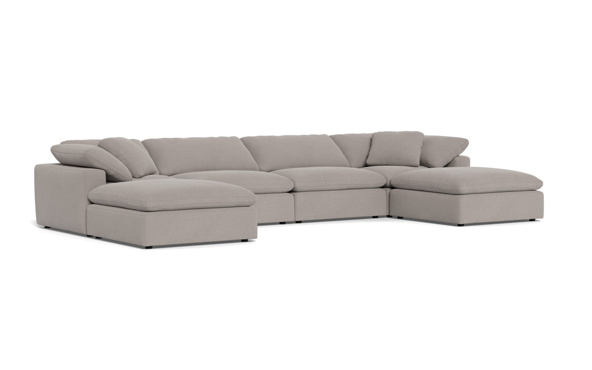 Fluffy 178" 4 Piece Sectional W/Double Otto - Curious Silverpine
