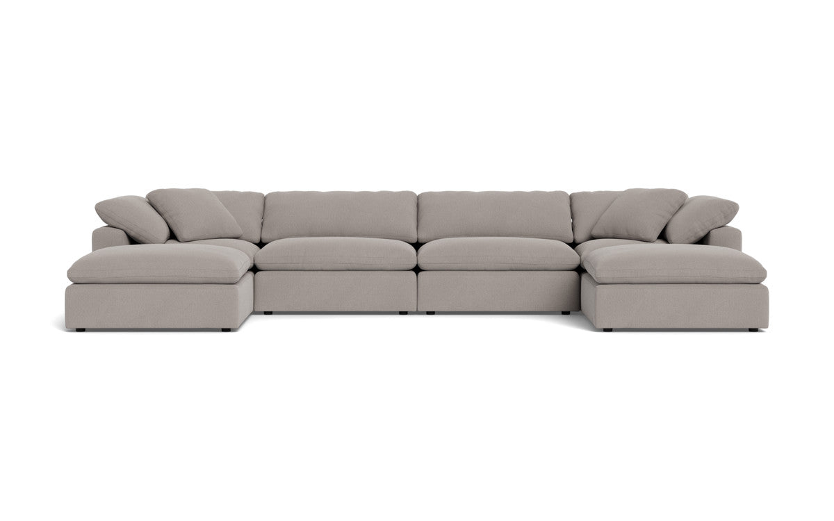 Fluffy 178" 4 Piece Sectional W/Double Otto - Curious Silverpine