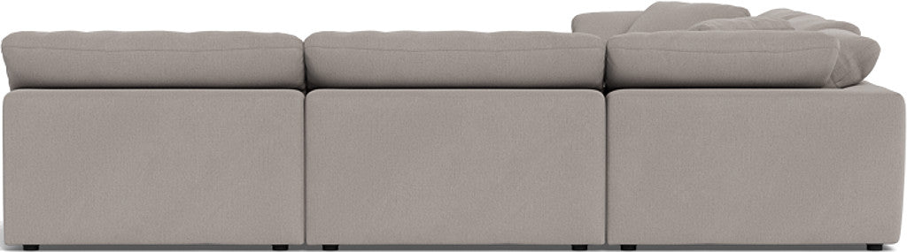 Fluffy 133.5" 5 Piece Sectional W/Ottoman - Curious Silverpine