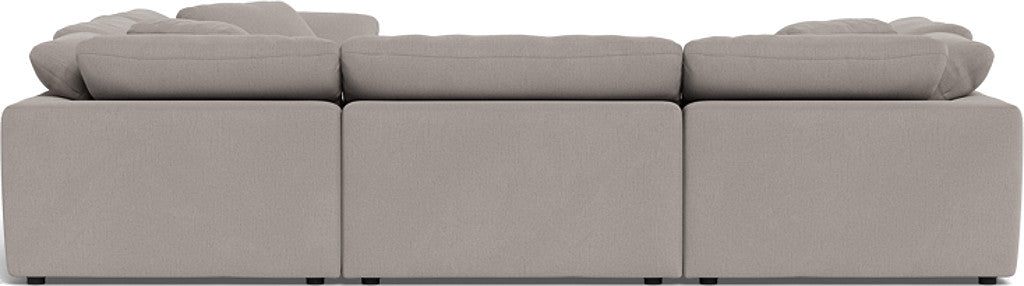 Fluffy 133.5" 6 Piece Sectional W/Ottoman - Curious Silverpine