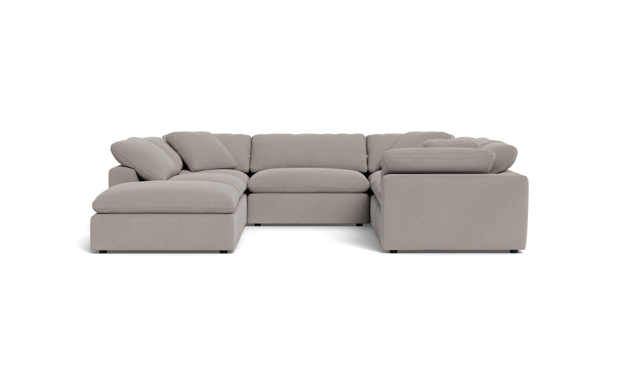 Fluffy 133.5" 6 Piece Sectional W/Ottoman - Curious Silverpine