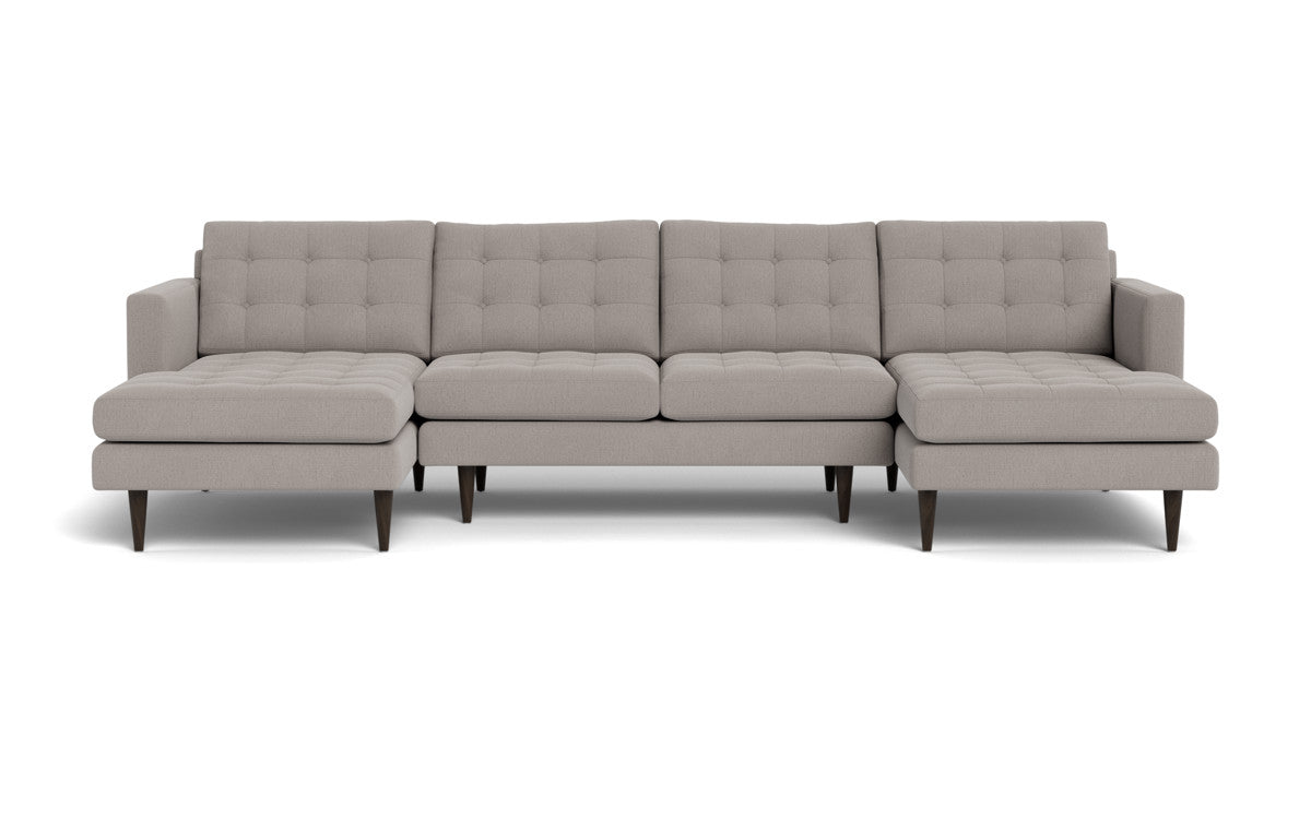 Wallace 126" Double Chaise U Sectional - Curious Silverpine