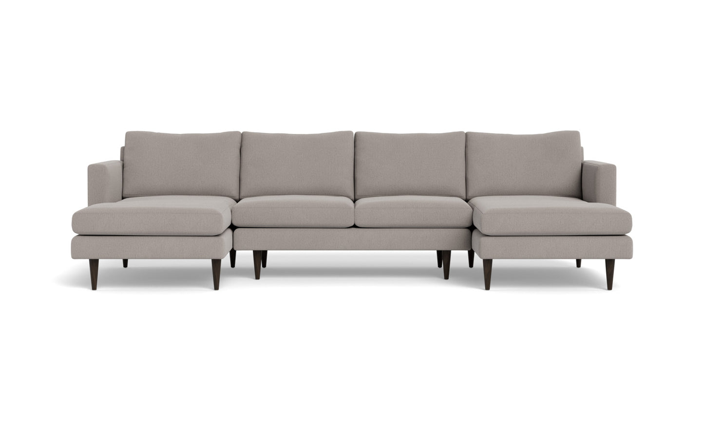 Wallace 126" Untufted Double Chaise U Sectional - Curious Silverpine