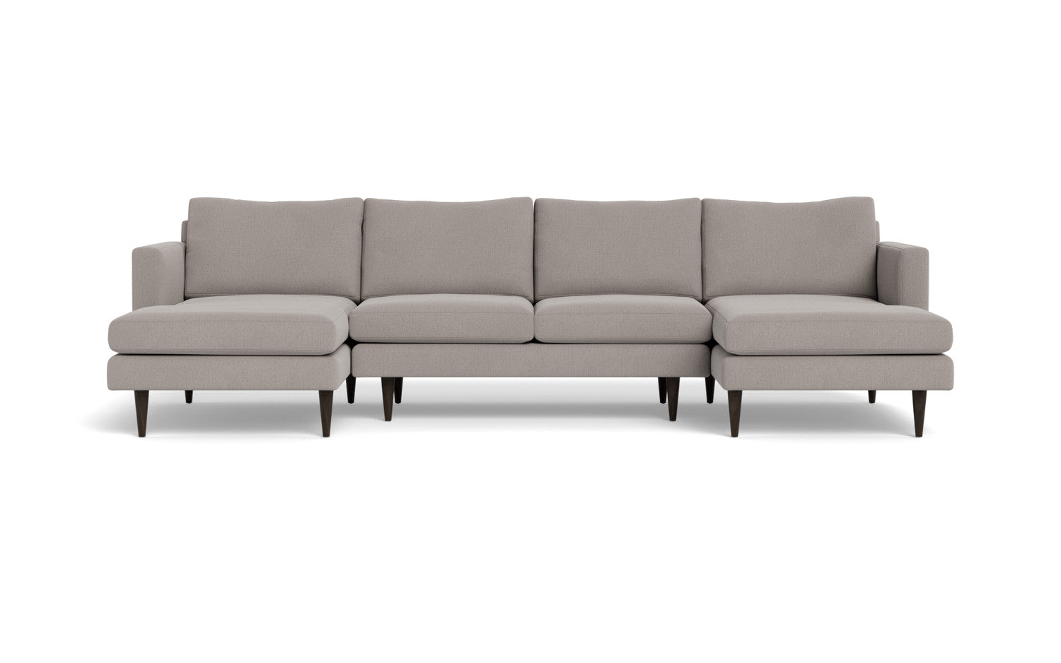 Wallace 126" Untufted Double Chaise U Sectional - Curious Silverpine