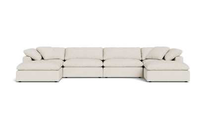 Fluffy 178" 4 Piece Sectional W/Double Otto - Curious Snow