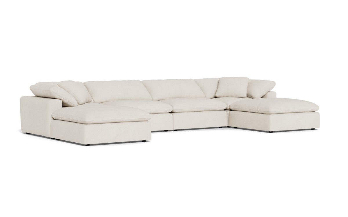 Fluffy 178" 4 Piece Sectional W/Double Otto - Curious Snow