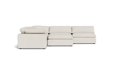 Fluffy 133.5" 5 Piece Sectional W/Ottoman - Curious Snow
