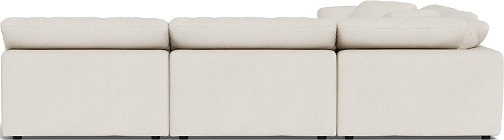 Fluffy 133.5" 5 Piece Sectional W/Ottoman - Curious Snow