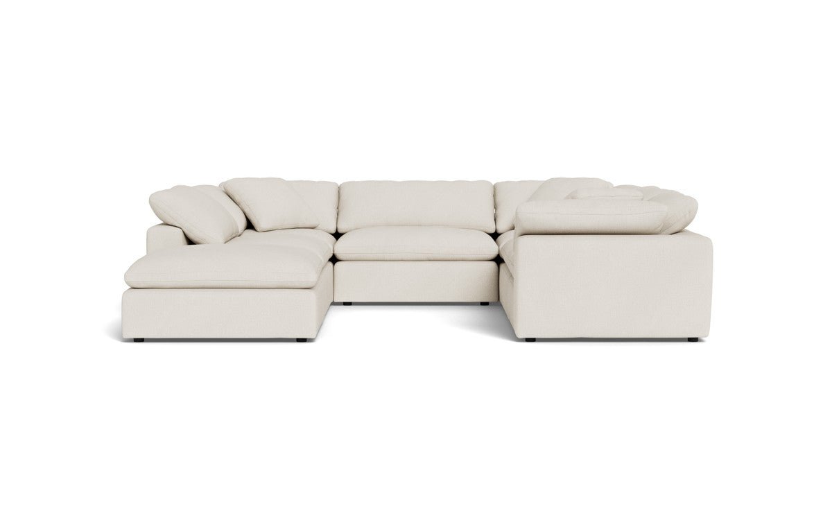 Fluffy 133.5" 6 Piece Sectional W/Ottoman - Curious Snow