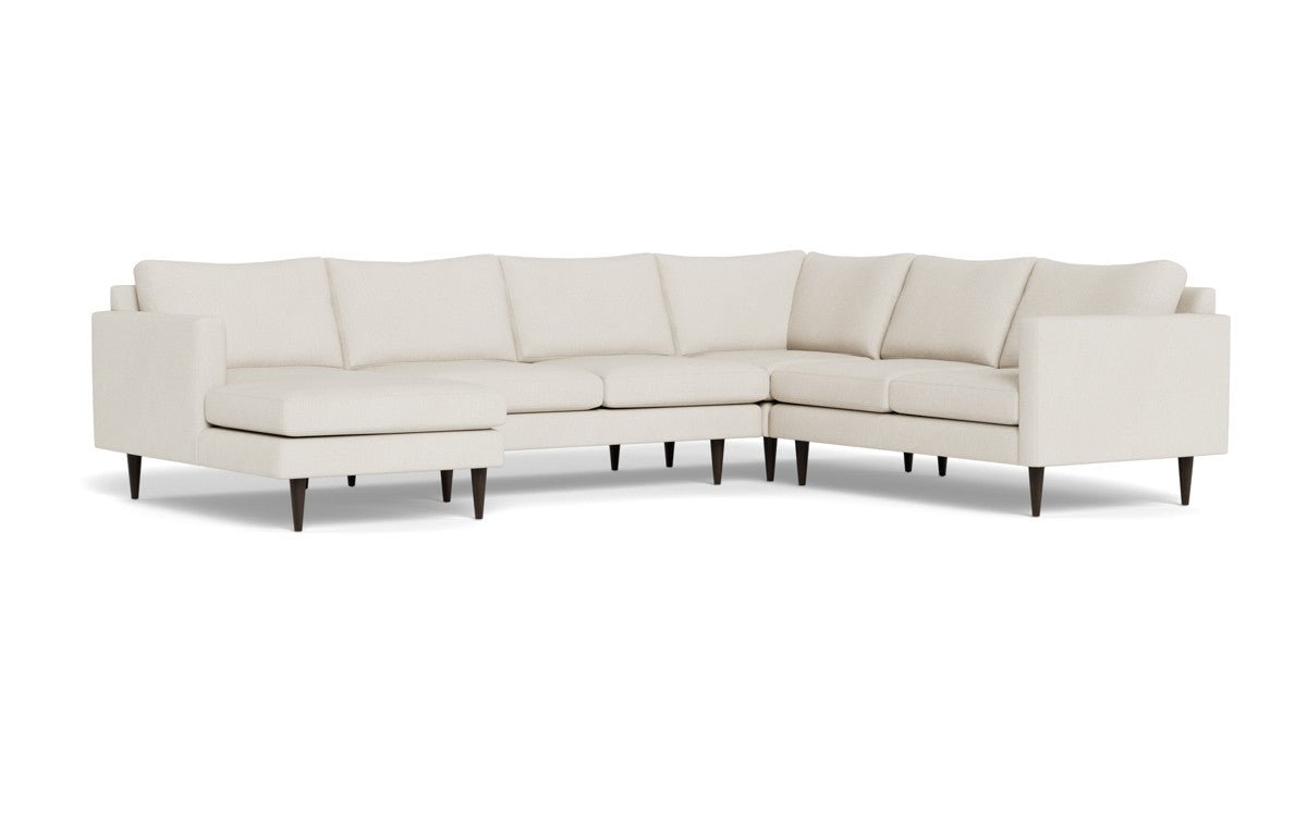 Wallace 130" Untufted Corner Sectionals w. Left Chaise - Curious Snow