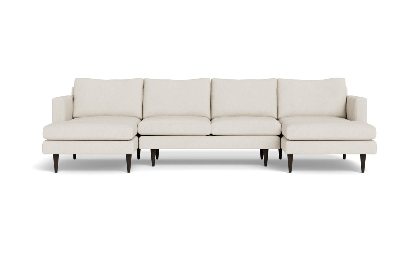 Wallace 126" Untufted Double Chaise U Sectional - Curious Silverpine