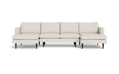 Wallace 126" Untufted Double Chaise U Sectional - Curious Silverpine