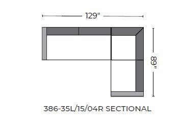 Cherrywood 129" LAF Sofa Sectional -