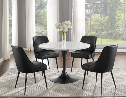 Colby Black Leatherette Dining Chairs (pr) -