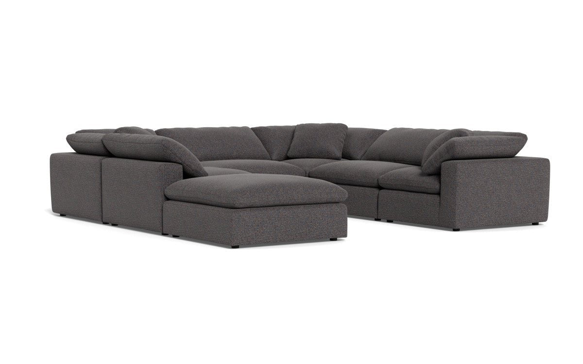 Fluffy 133.5" 6 Piece Sectional W/Ottoman - Cordova Eclipse