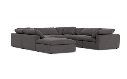 Fluffy 133.5" 6 Piece Sectional W/Ottoman - Cordova Eclipse