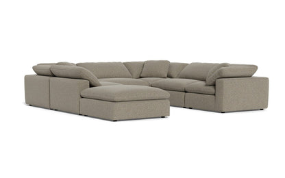 Fluffy 133.5" 6 Piece Sectional W/Ottoman - Cordova Mineral