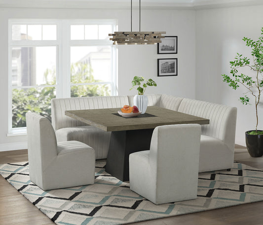 Jessica 54" Square Dining Bench Set (6 pieces) -