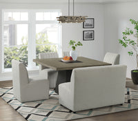 Jessica 54" Square Dining Set w./bench (6 pieces) -
