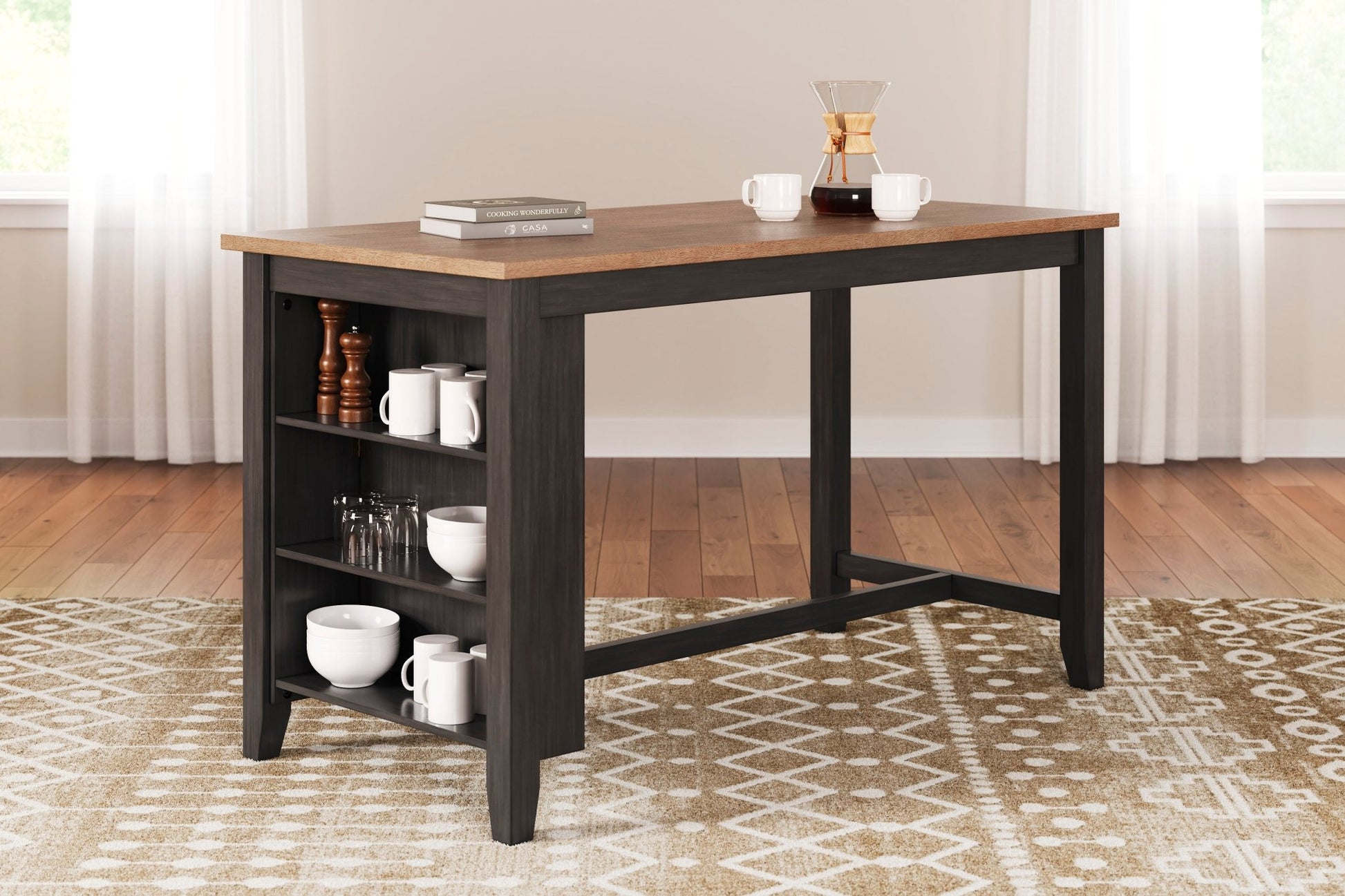 Georgina Counter Table - Natural Brown