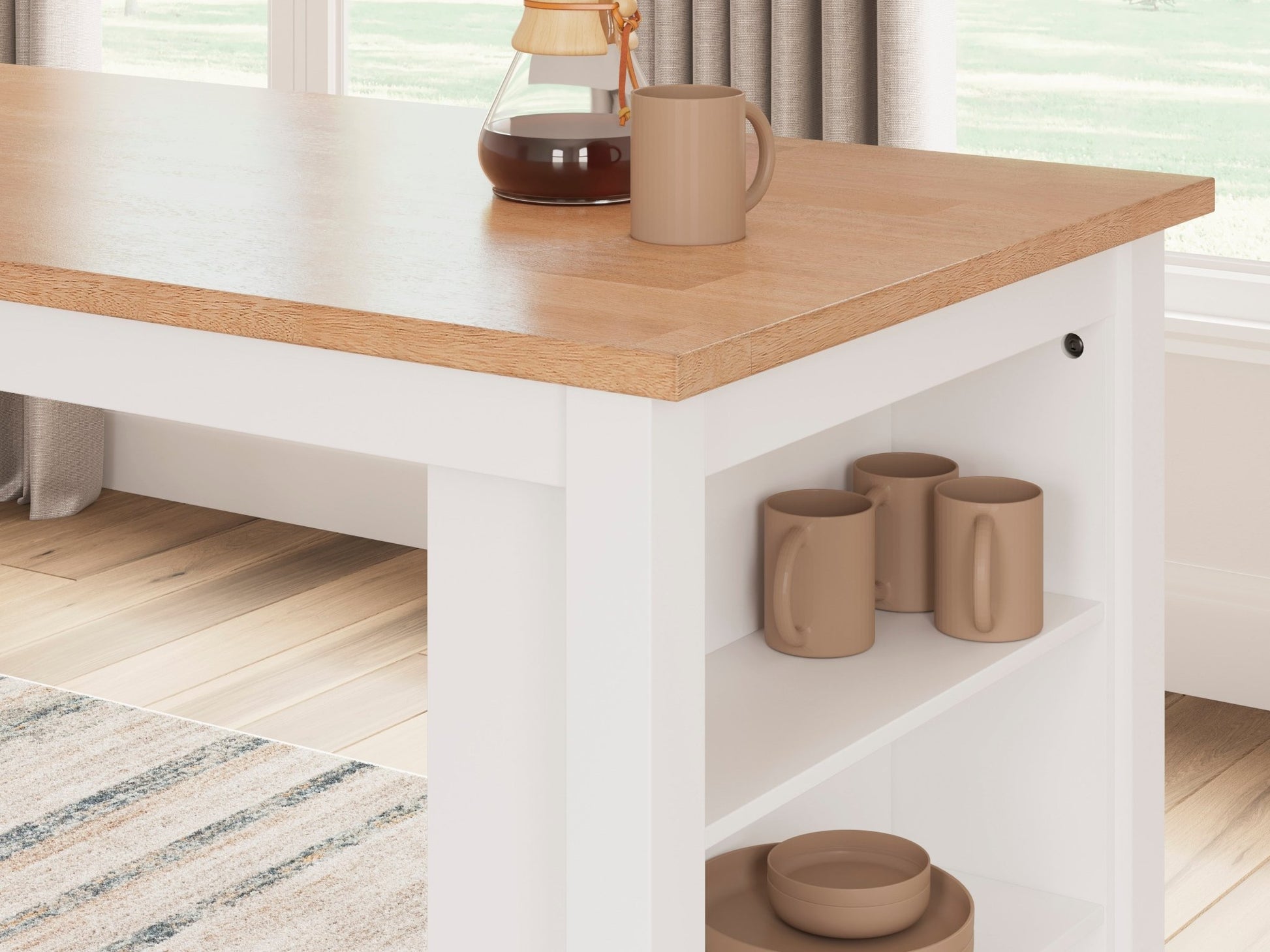 Georgina Counter Table - Natural White