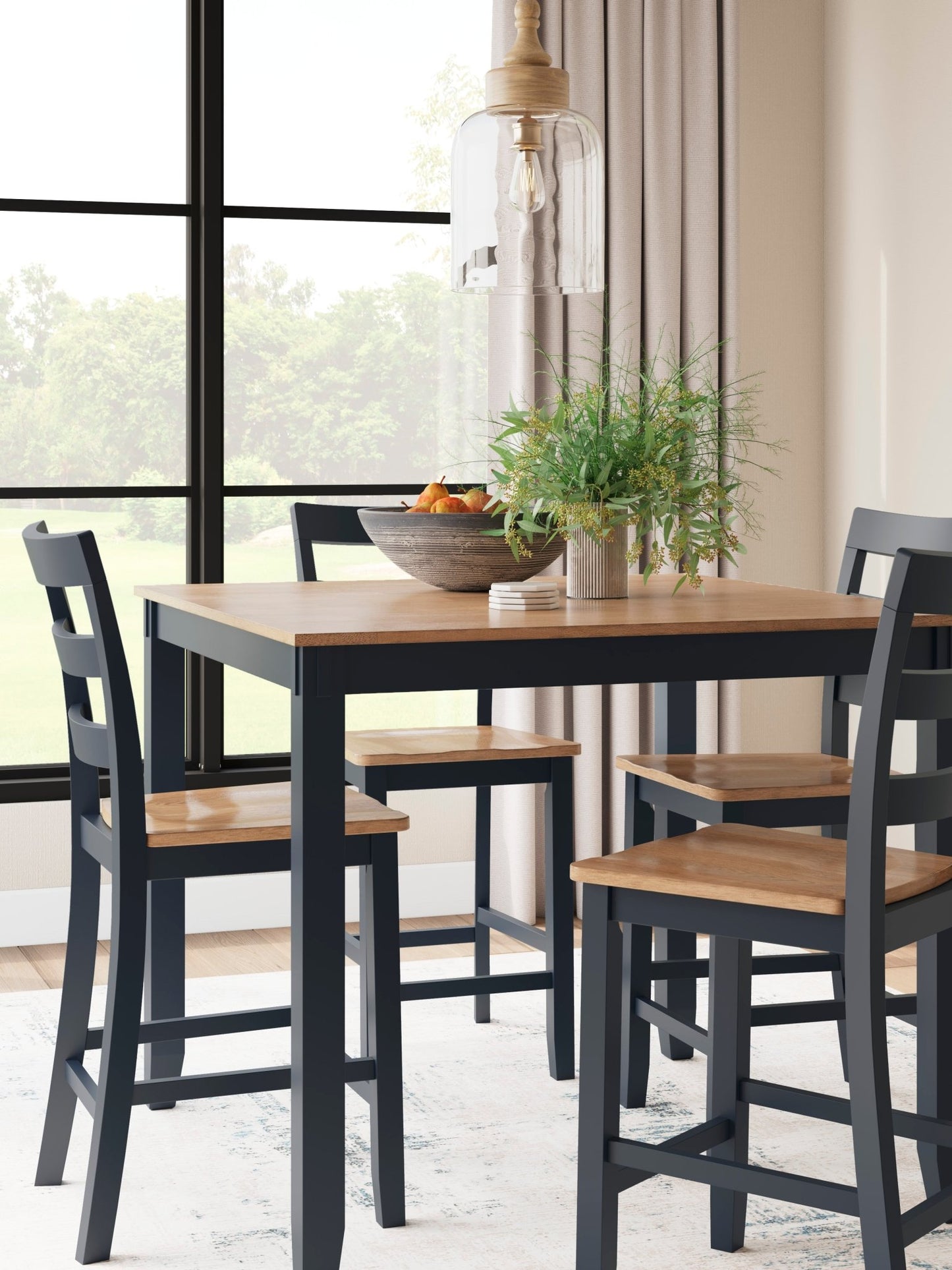 Georgina 5pc Dining Set - Natural Blue