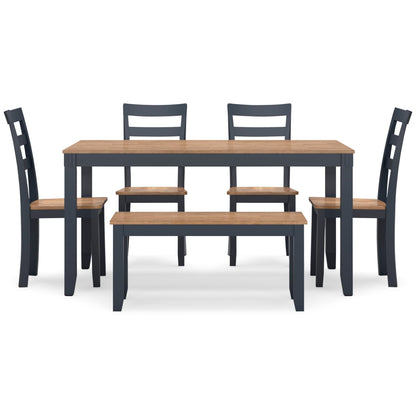 Georgina 6pc Dining Set - Natural Blue
