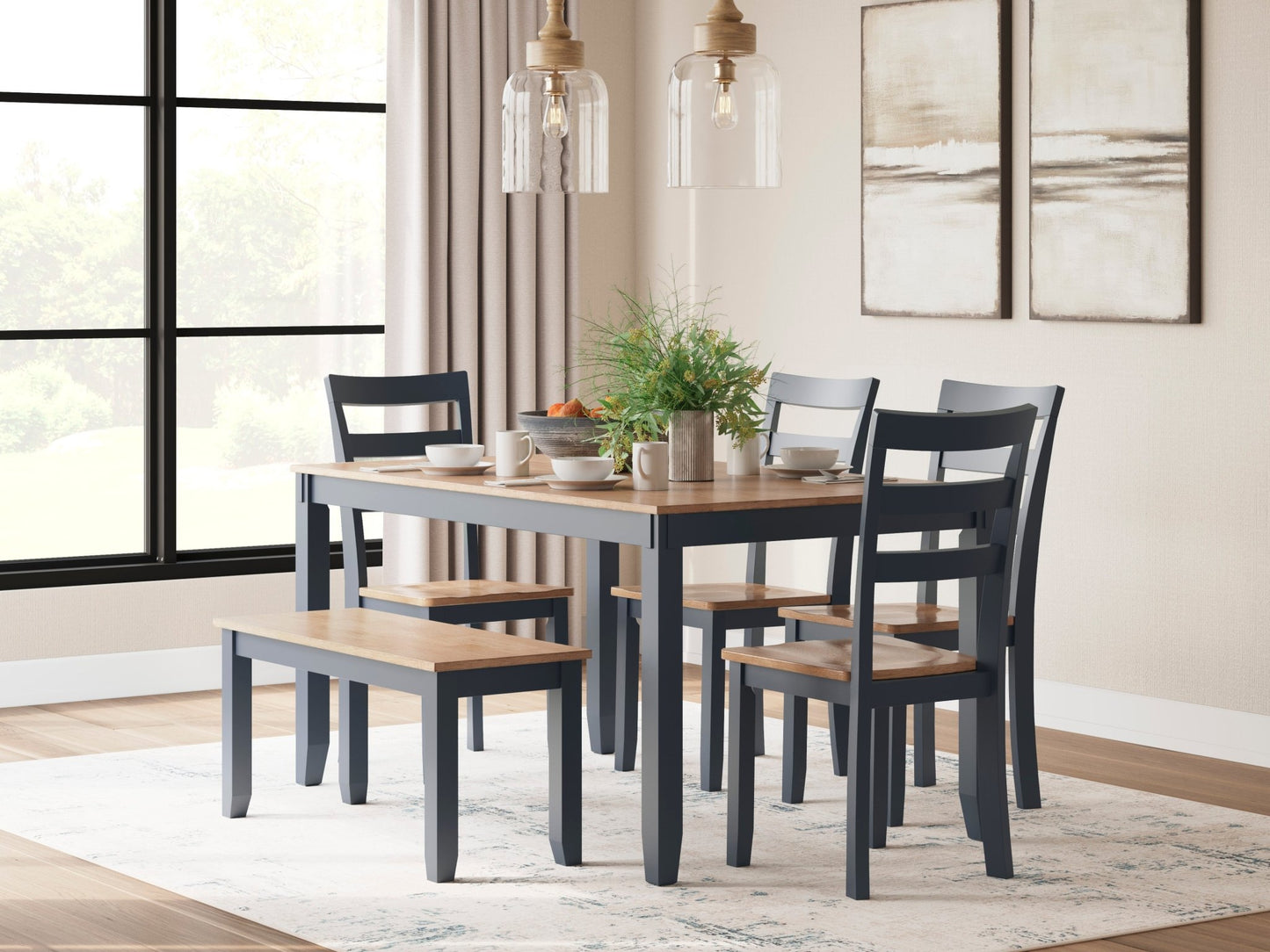 Georgina 6pc Dining Set - Natural White