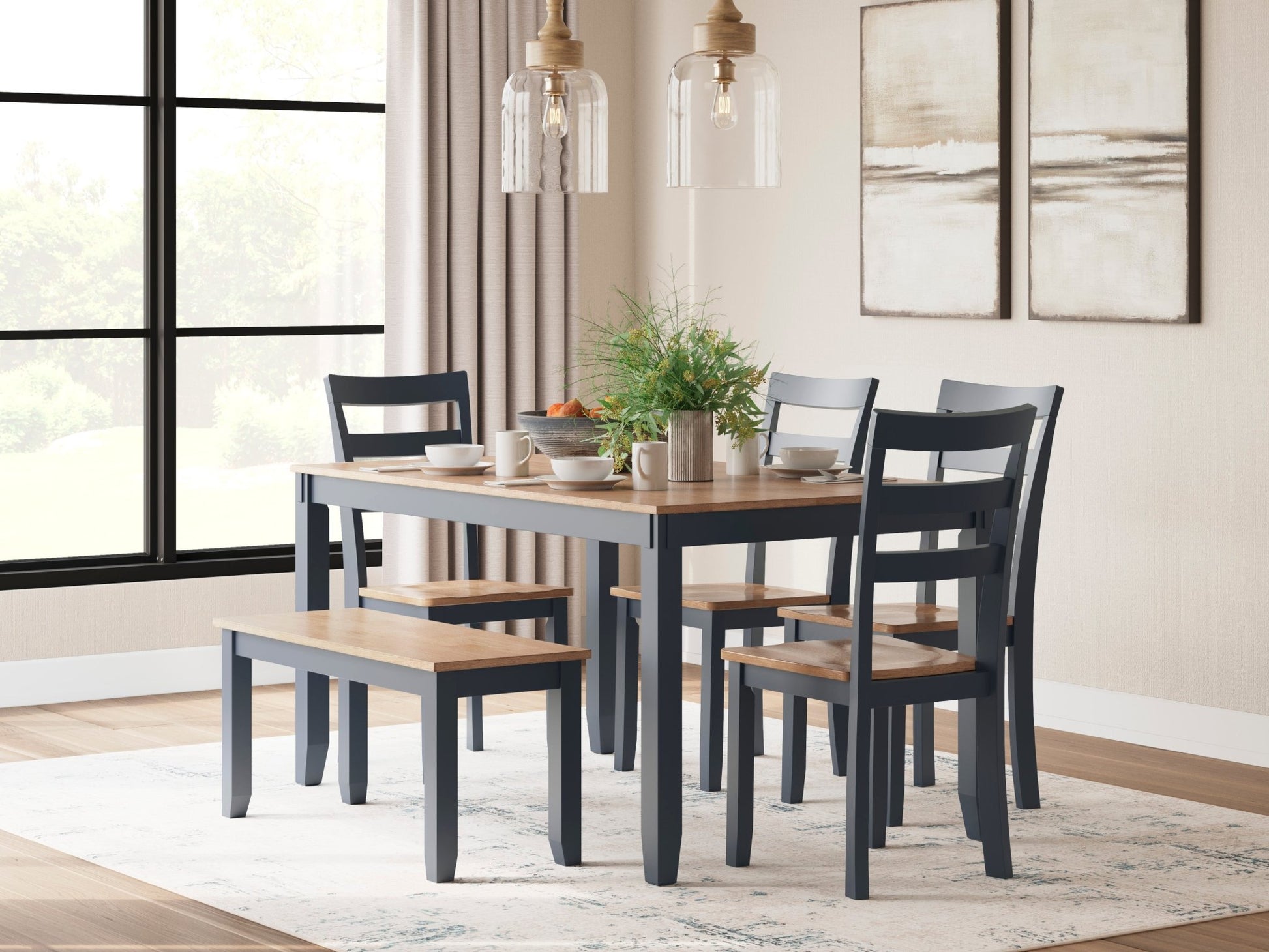 Georgina 6pc Dining Set - Natural White