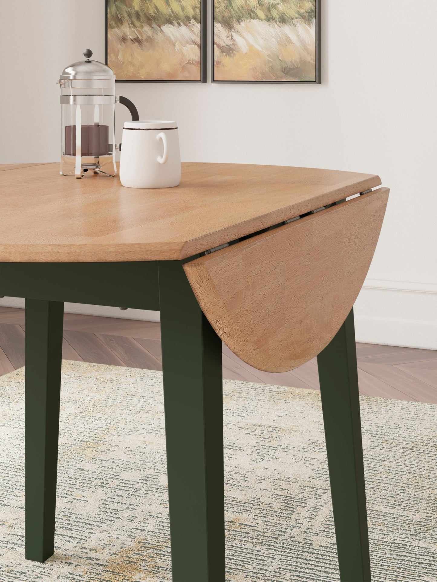 Georgina Round Table - Natural Green