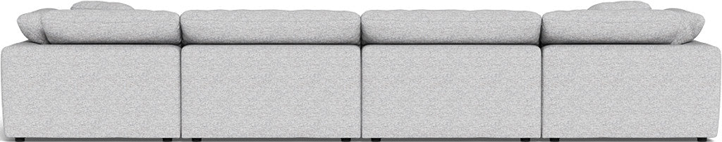 Fluffy 178" 4 Piece Sectional W/Double Otto - Delray Smoke