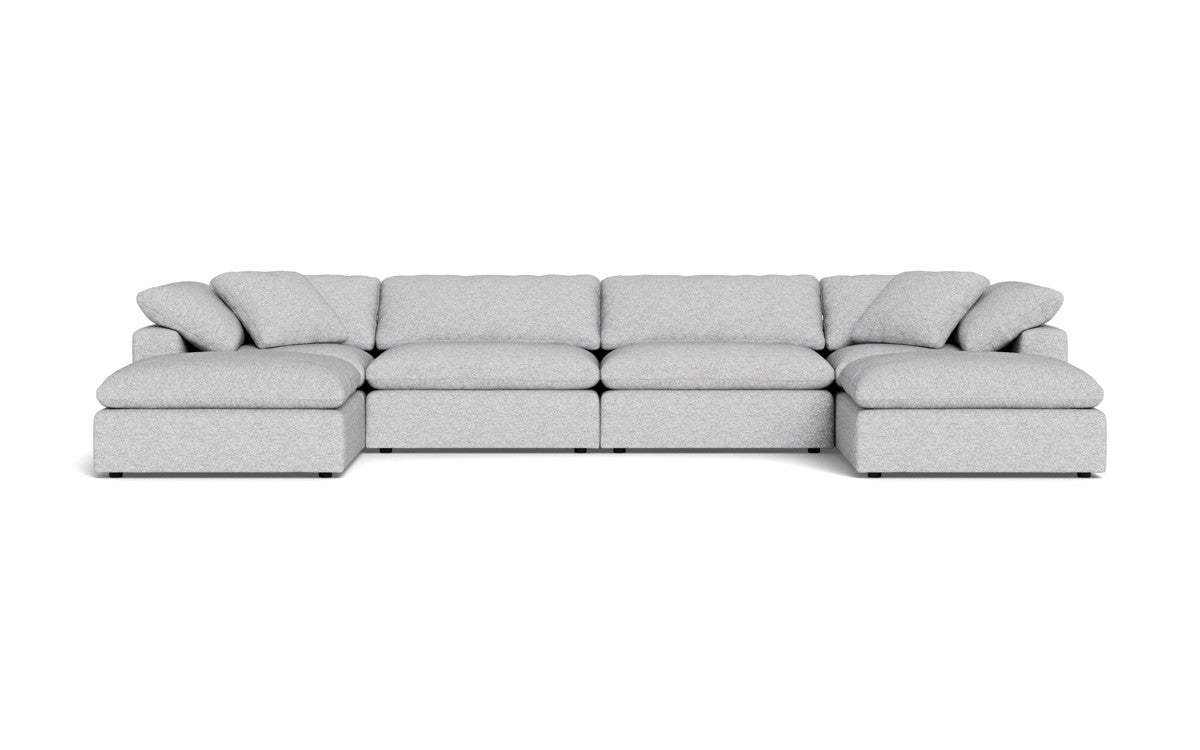 Fluffy 178" 4 Piece Sectional W/Double Otto - Delray Smoke