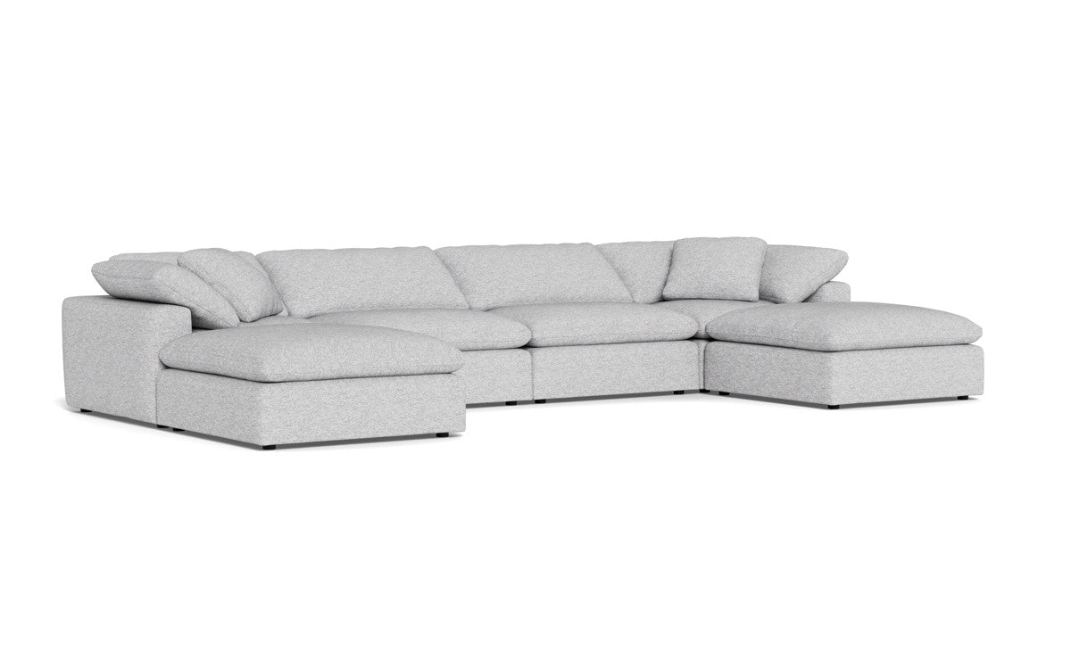 Fluffy 178" 4 Piece Sectional W/Double Otto - Delray Smoke