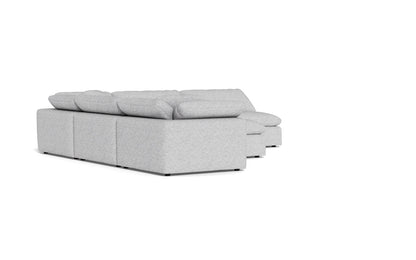 Fluffy 133.5" 5 Piece Sectional W/Ottoman - Delray Smoke