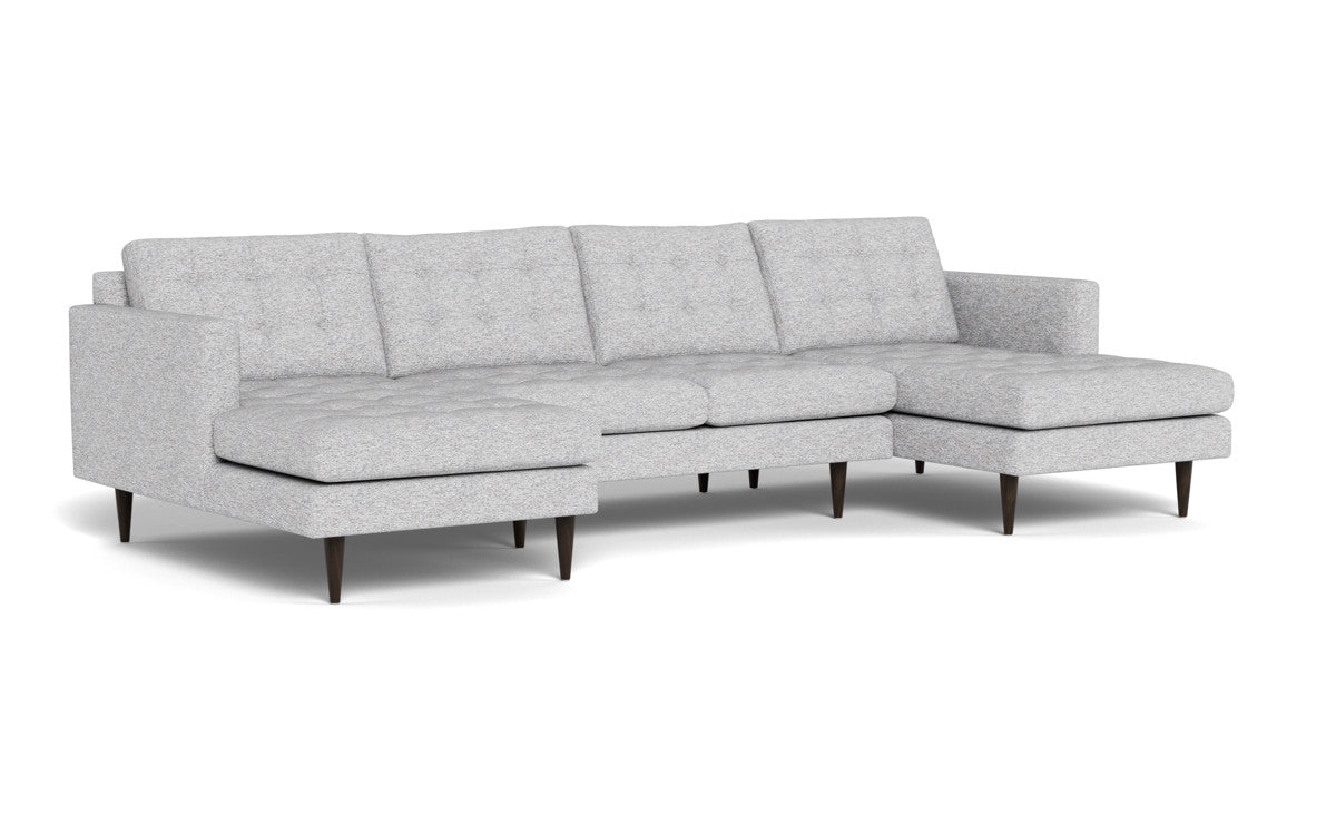 Wallace 126" Double Chaise U Sectional - Delray Smoke