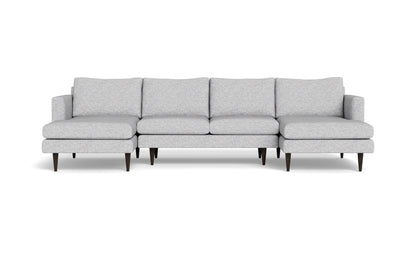 Wallace 126" Untufted Double Chaise U Sectional - Curious Snow