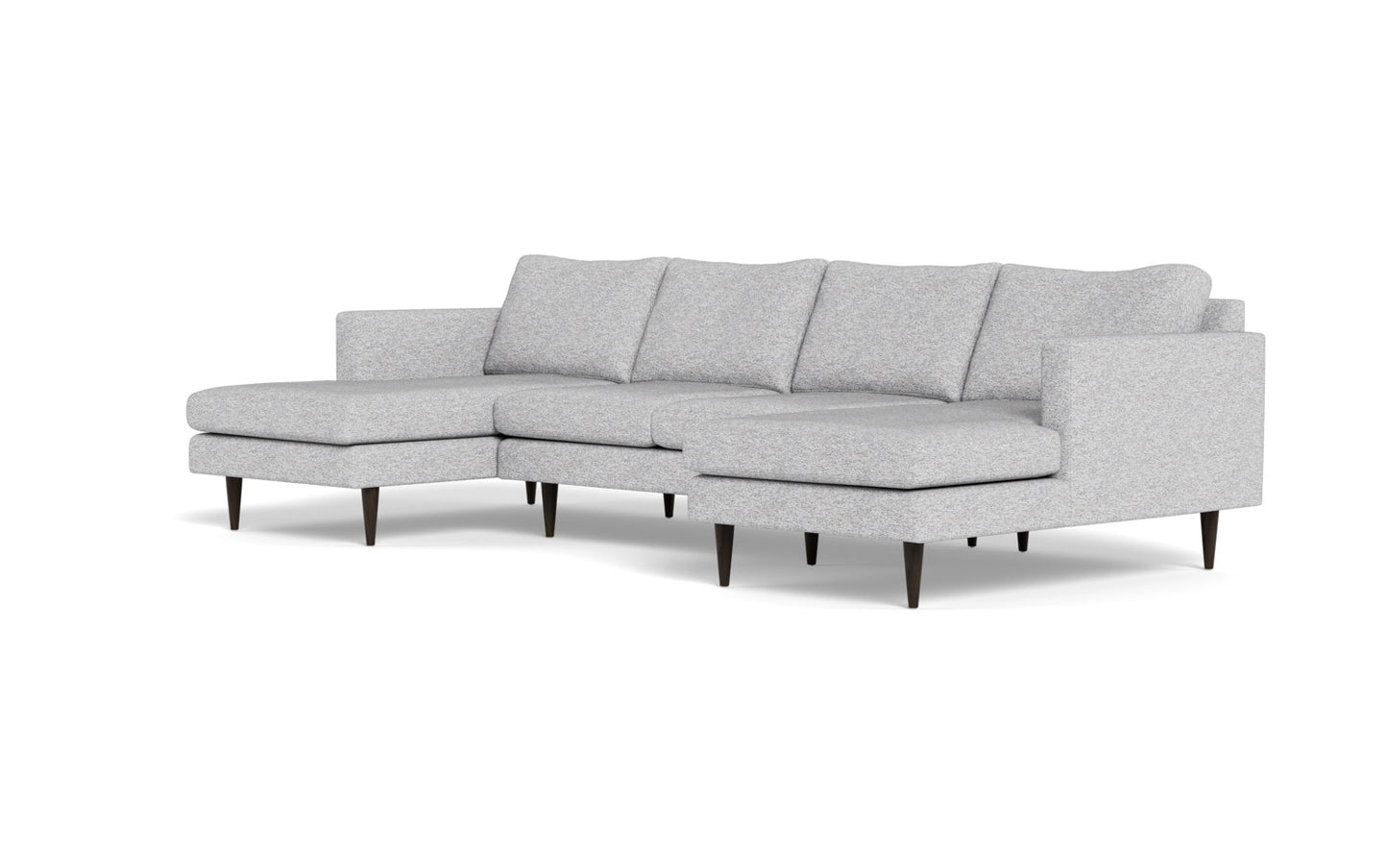 Wallace 126" Untufted Double Chaise U Sectional - Delray Smoke