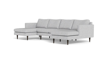 Wallace 126" Untufted Double Chaise U Sectional - Delray Smoke