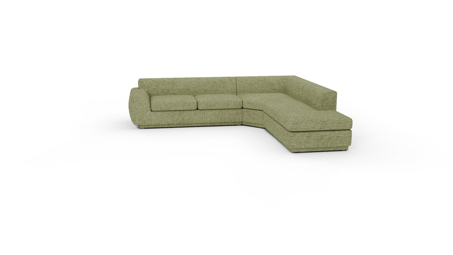Domain 120" RAF Bumper Chaise Sectional - Elliot Celadon