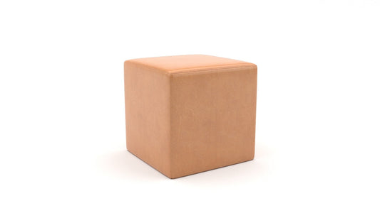 Diana 18" Leather Square Ottoman -