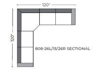 Domain 120" Small Corner Sectional - Superb Blush