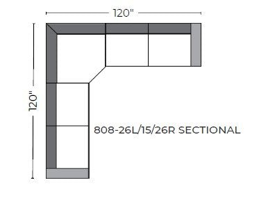Domain 120" Small Corner Sectional - Superb Blush